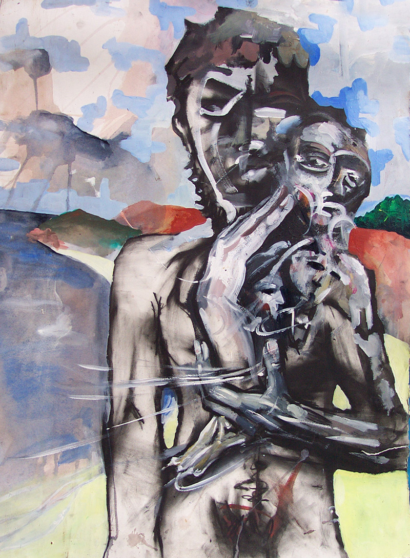 Isha Black 1996 Mountain boy hugged by tribal dreams